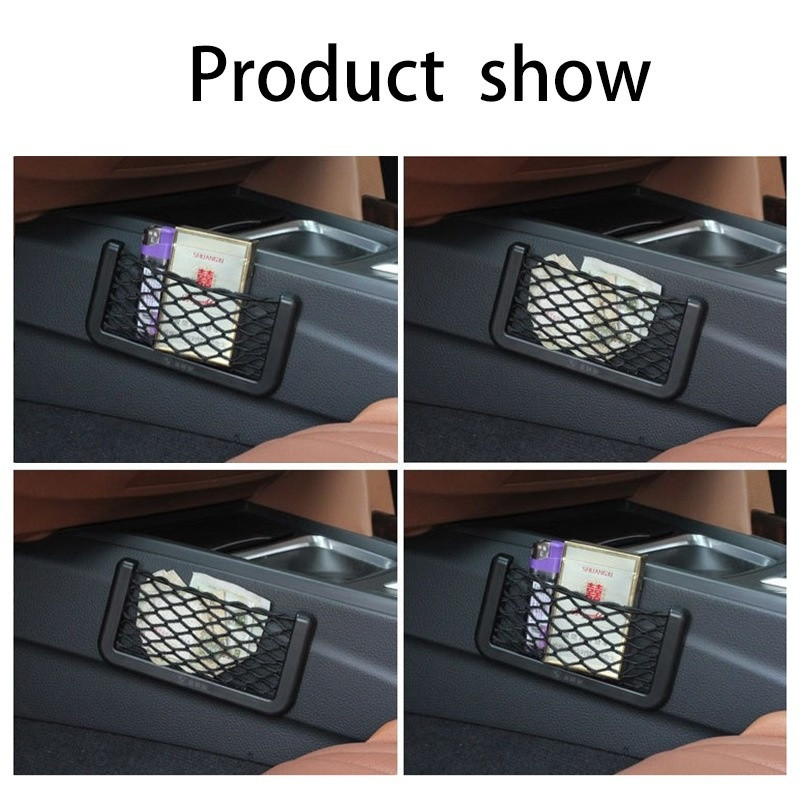 2PCS Car Seat Back Storage Net Bag Universal Auto Car Door Side Storage Elastic String Bag Mesh Pocket Organizer Bags