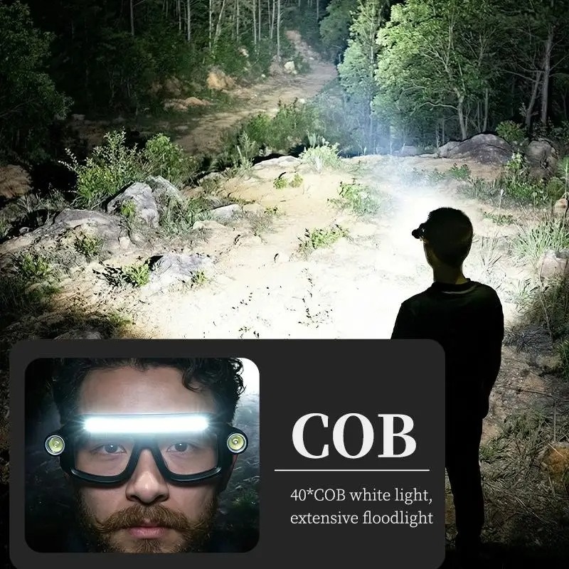 5 Modes LED Glasses Headlight Windproof Safety Multifunctional Headlamp Lightweight Waterproof Eyeglass Lamp Mechanic Work