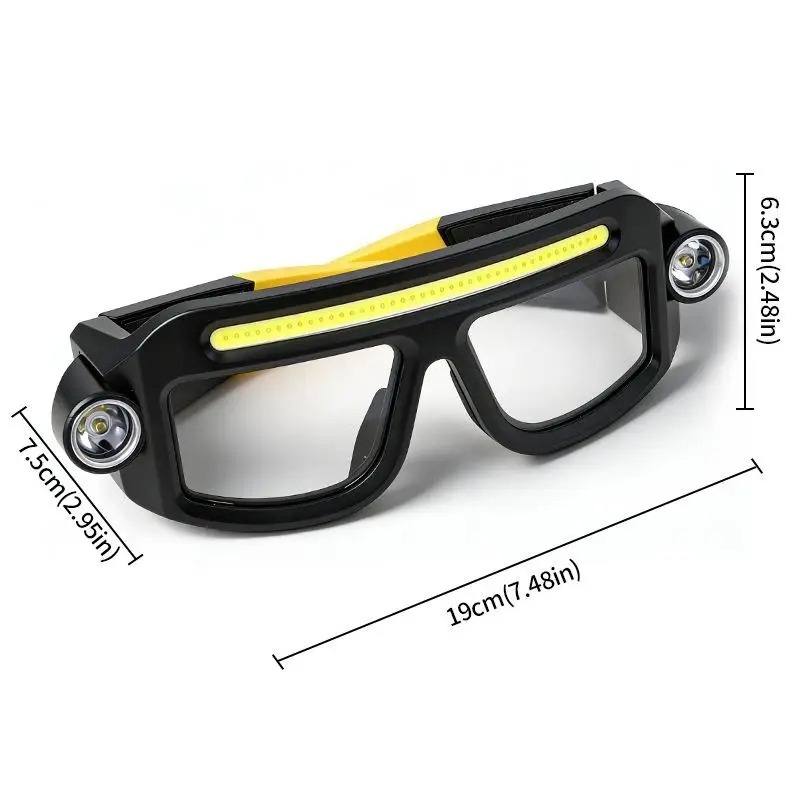 5 Modes LED Glasses Headlight Windproof Safety Multifunctional Headlamp Lightweight Waterproof Eyeglass Lamp Mechanic Work