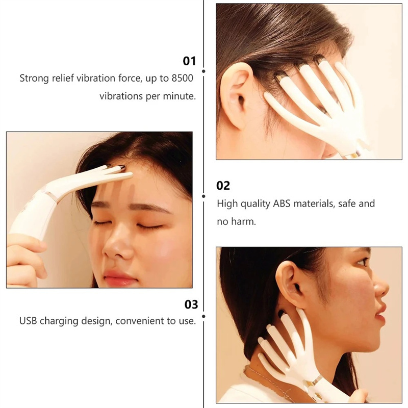 Mini Head Massager Heated Scalp Massager Comb Electric Vibration Relaxation Massage Portable Hair Care Tool for Stress Relief