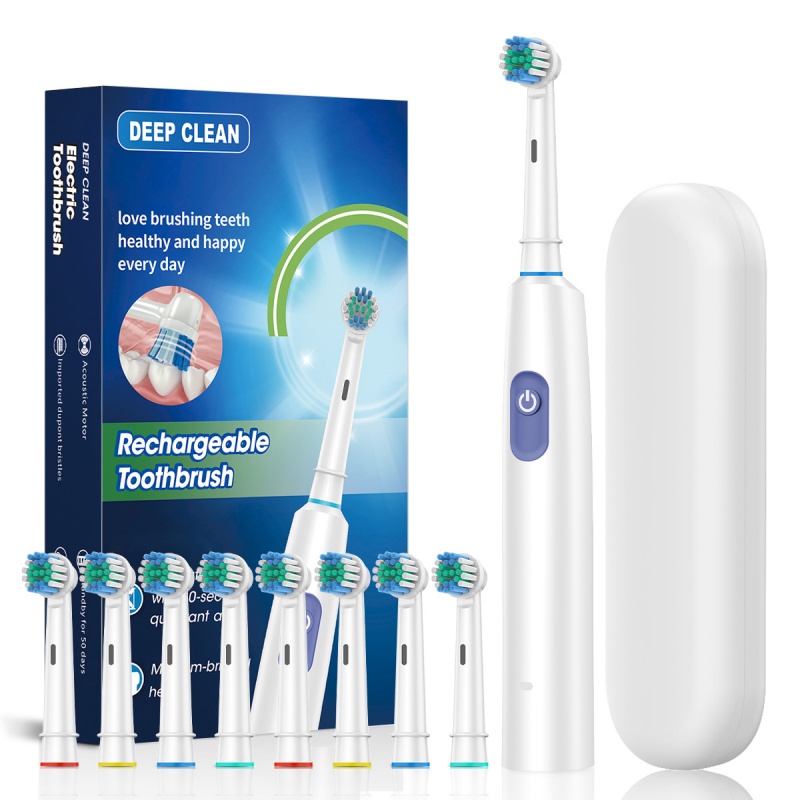 Intelligent Rotating Electric Toothbrush Rechargeable Rotary Toothbrush Compatible with Oral B Replacement Electric Brush Heads