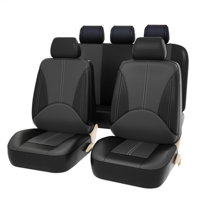 9pcs/set PU Leather Auto Car Seat Cover Waterproof Anti Slip Seat Cushion Pad Front Back Seat Protector Backrest Car Accessories