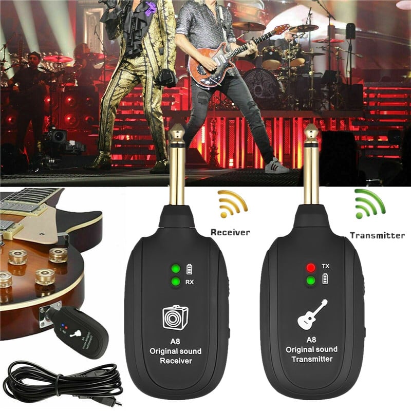 Guitar Wireless System Transmitter and Receiver Pickup UHF Audio Digital Electric Guitar Wireless System for Guitar Bass Violin