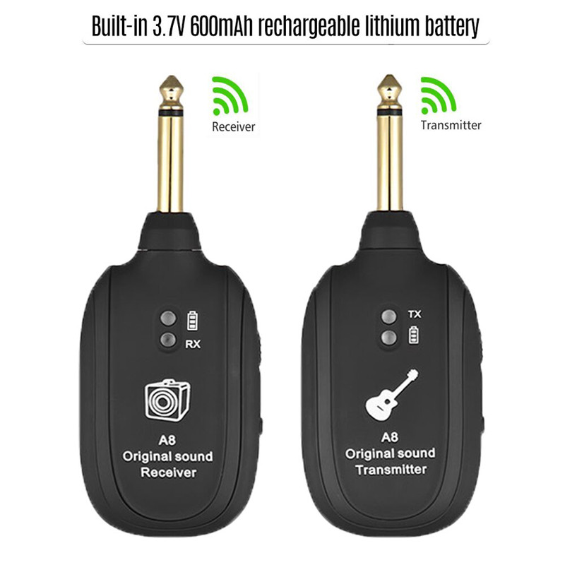 Guitar Wireless System Transmitter and Receiver Pickup UHF Audio Digital Electric Guitar Wireless System for Guitar Bass Violin