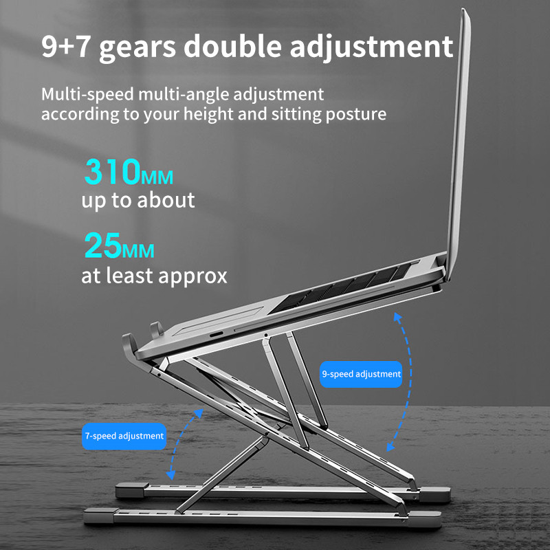 Double Layer Aluminum Alloy Laptop Stand Portable Foldable Adjustable Desk Notebook Stand For Macbook Air Pro Tablet Laptop