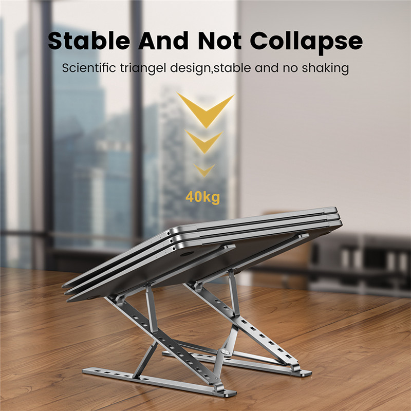 Double Layer Aluminum Alloy Laptop Stand Portable Foldable Adjustable Desk Notebook Stand For Macbook Air Pro Tablet Laptop