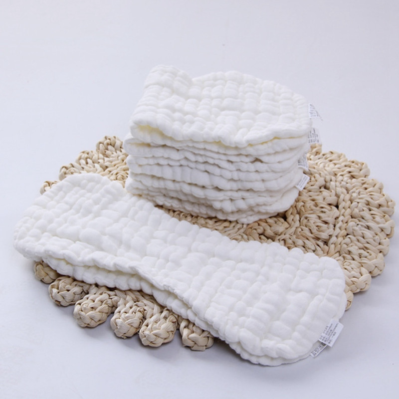 5pcs/set 100% Cotton Baby Diaper Inserts Reusable 10 Layers Newborn Nappies Liners Washable Soft Cloth Pocket Diaper Inserts