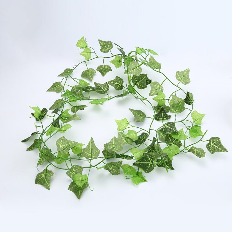 12Pcs/pack Green Silk Artificial Hanging Ivy Leaf Garland Plants Vine Leaves DIY for Home Wedding Decoration Garden Party Decor
