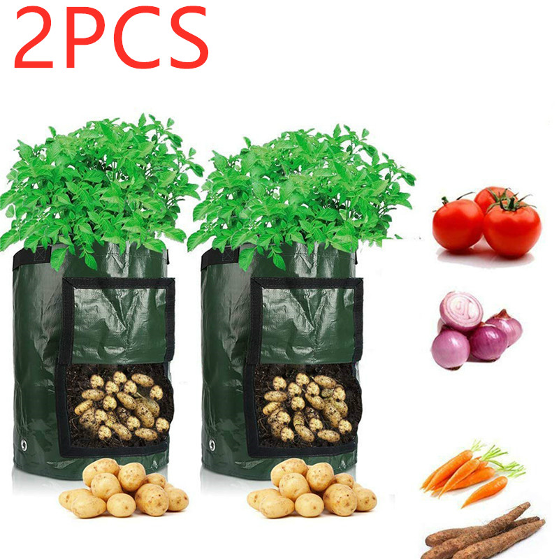 2PCS DIY Potato Grow Planter PE Cloth Planting Container Bag Vegetable gardening jardineria Thicken Garden Pot Planting Grow Bag