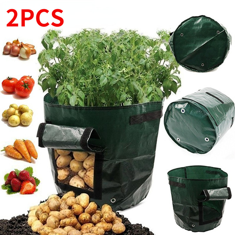 2PCS DIY Potato Grow Planter PE Cloth Planting Container Bag Vegetable gardening jardineria Thicken Garden Pot Planting Grow Bag