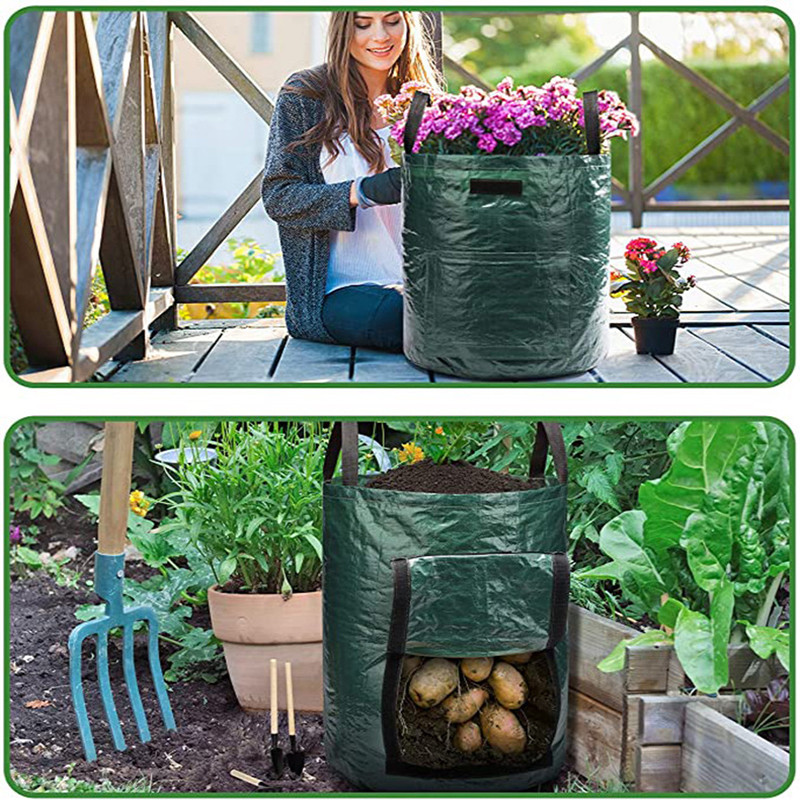 2PCS DIY Potato Grow Planter PE Cloth Planting Container Bag Vegetable gardening jardineria Thicken Garden Pot Planting Grow Bag