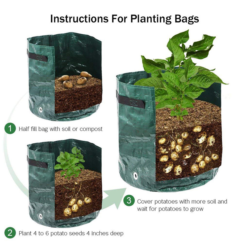 2PCS DIY Potato Grow Planter PE Cloth Planting Container Bag Vegetable gardening jardineria Thicken Garden Pot Planting Grow Bag