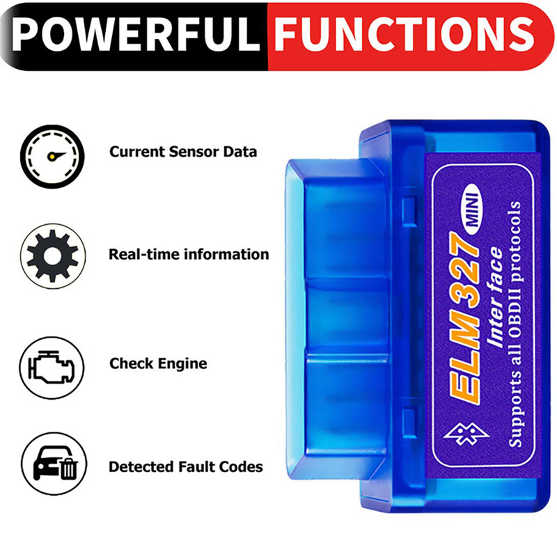 Super Mini Elm327 Bluetooth OBD2 V1.5 Elm 327 V 1.5 OBD 2 Car Diagnostic-Tool Scanner Elm-327 OBDII Adapter Auto Diagnostic Tool
