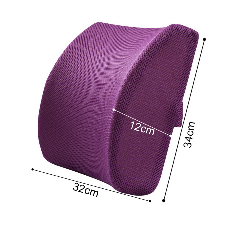 Memory Foam Lumbar Back Support Cushion Resilience Pillow For Car Seat Cushion Travel Massage Pillows Home Office Waist Pillow