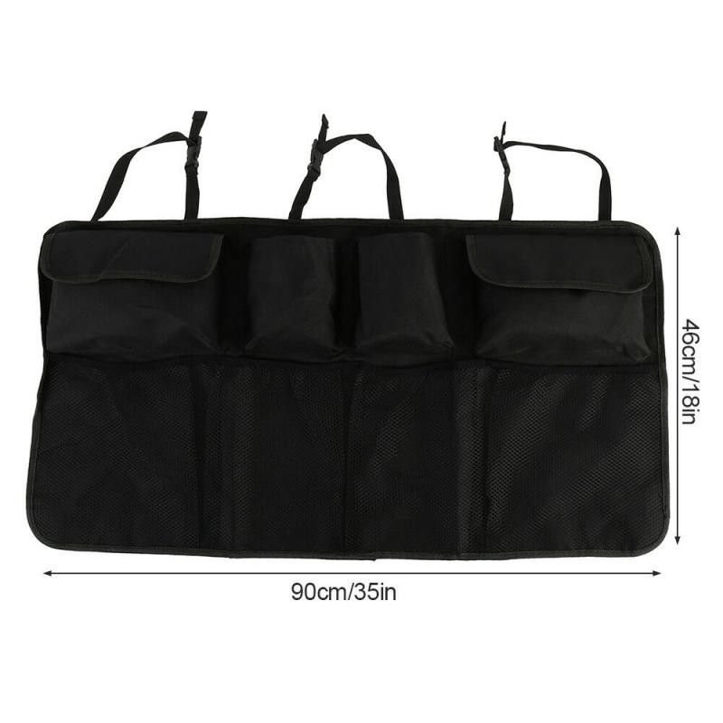 Car Trunk Back Seat Organizer Bag SUV Net Mesh Storage Organizer Stowing Tidying Folding Pockets Trash Automobile Bags