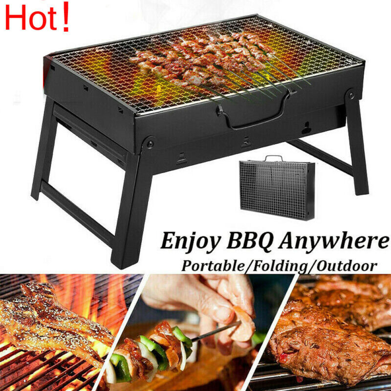 Outdoor Camping BBQ Stand Mini BBQ Charcoal Barbecue Stand Folding Portable Picnic BBQ Grill Garden Party Terrace Park BBQ Tools