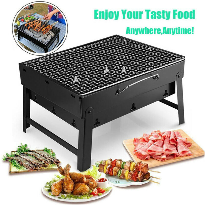 Outdoor Camping BBQ Stand Mini BBQ Charcoal Barbecue Stand Folding Portable Picnic BBQ Grill Garden Party Terrace Park BBQ Tools