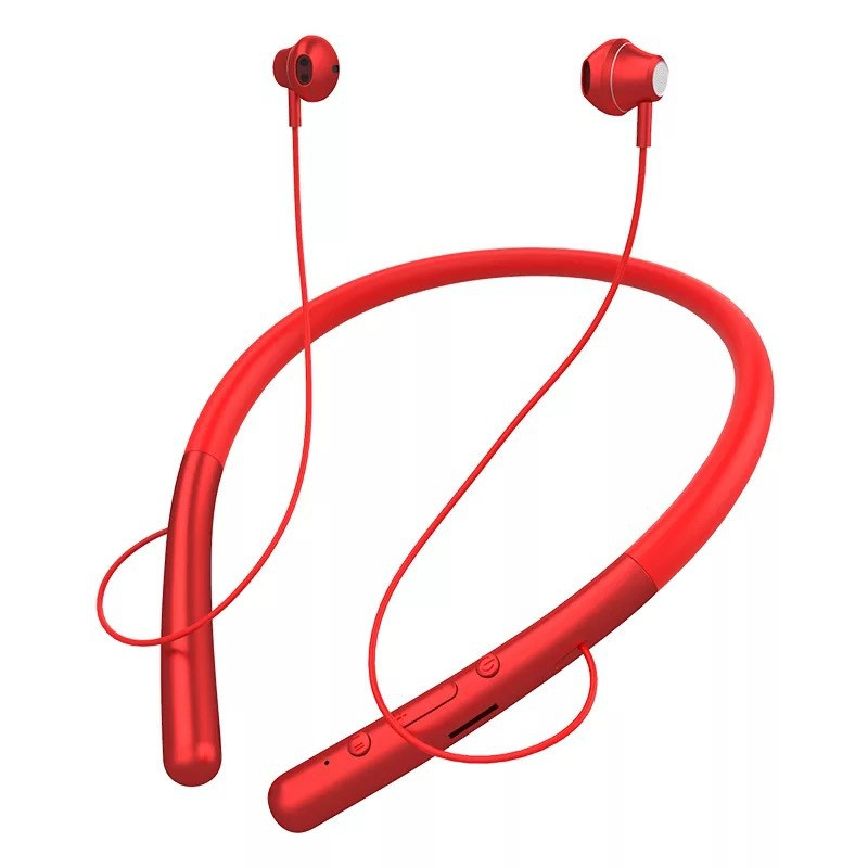 Fashion Wireless Bluetooth Earphones Hanging Neck Stereo Magnetic Suction Sports Running Bluetooth Headset Support TF Card