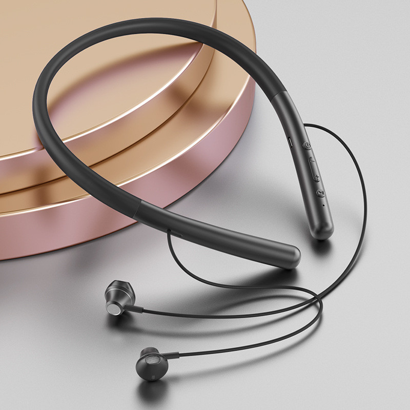 Fashion Wireless Bluetooth Earphones Hanging Neck Stereo Magnetic Suction Sports Running Bluetooth Headset Support TF Card