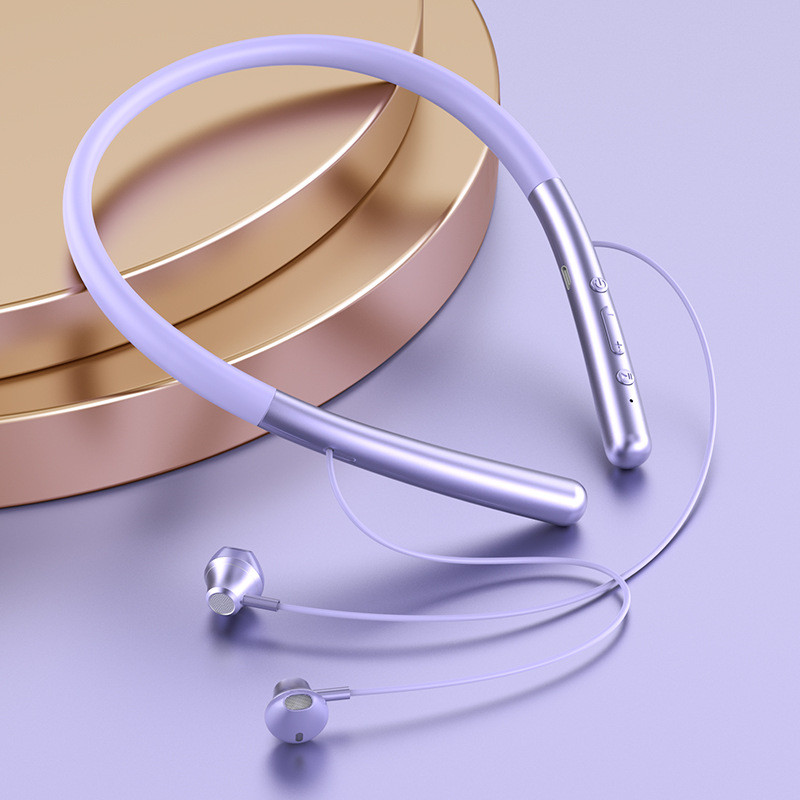 Fashion Wireless Bluetooth Earphones Hanging Neck Stereo Magnetic Suction Sports Running Bluetooth Headset Support TF Card