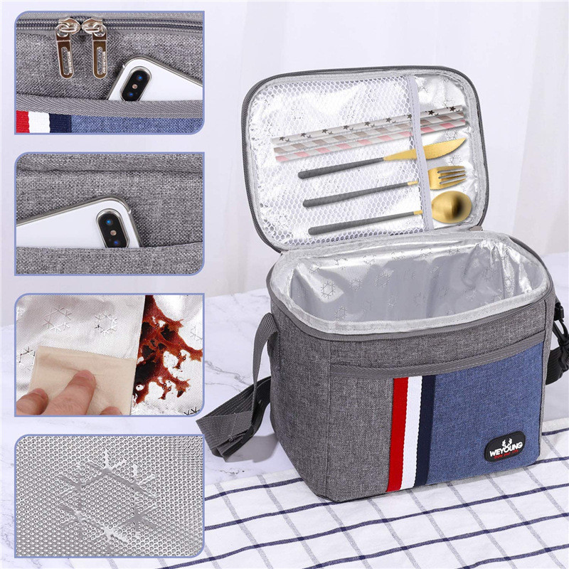 Insulated Lunch Box Men Women Travel Portable Camping Picnic Bag Cold Food Cooler Thermal Bag Kids Insulated Case with Strap