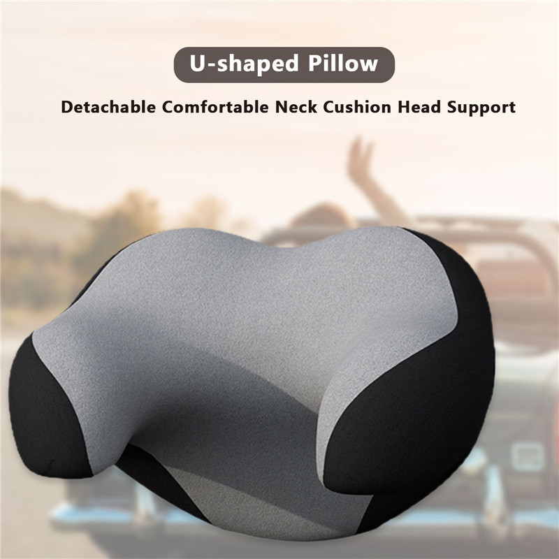 Auto Passengers Seat Headrest U-shaped Neck Pillow Car Memory Foam Detachable Comfortable Sleeping Nap Time Cushion Head Support