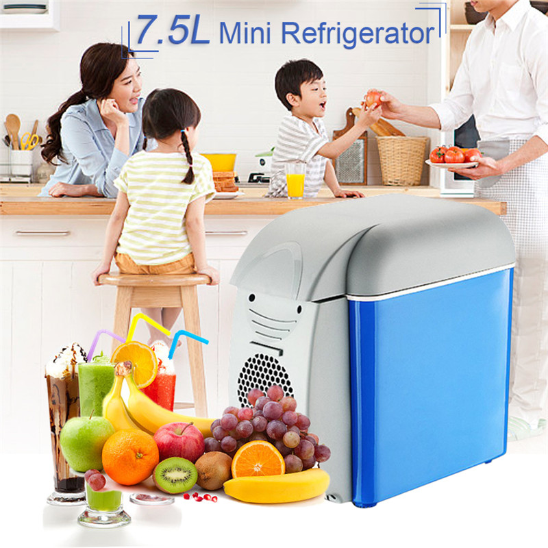 7.5L Mini Car Fridge Refrigerator Cooler Warmer Portable Freezer for Home Car Office RV Boat Compact Auto Compressor