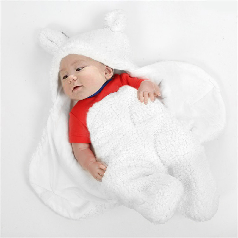 Baby Sleeping Bag Ultra-Soft Fluffy Fleece Newborn Blanket Infant Boys Girls Clothes Sleeping Nursery Wrap Swaddle Envelope