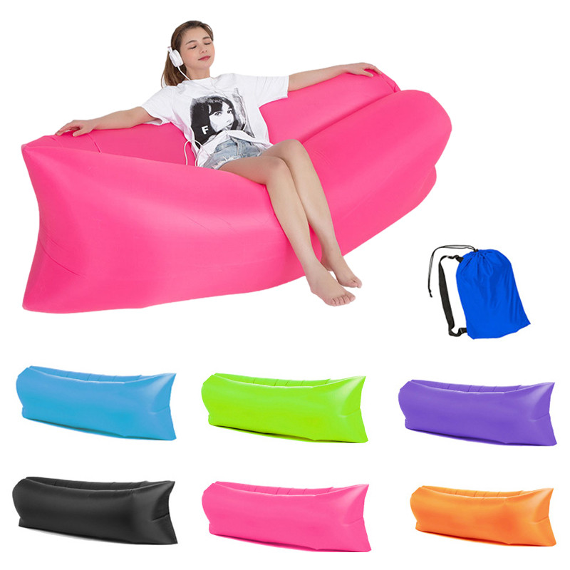 Portable Camping Chair Outdoor Picnic Inflatable Sofa Lazy Ultralight Sleeping Bag Waterproof Air Bed Fast Folding Beach Lounger