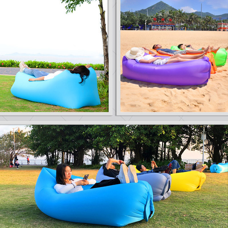 Portable Camping Chair Outdoor Picnic Inflatable Sofa Lazy Ultralight Sleeping Bag Waterproof Air Bed Fast Folding Beach Lounger