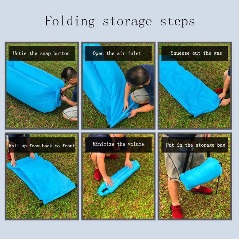 Portable Camping Chair Outdoor Picnic Inflatable Sofa Lazy Ultralight Sleeping Bag Waterproof Air Bed Fast Folding Beach Lounger