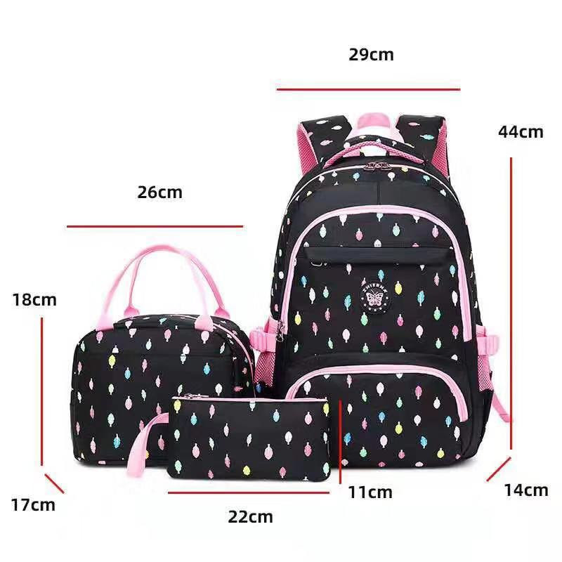 3pcs/set Girls Backpack Children School Bags Princess Bag Cute Printing Primary School Backpacks Kids Bookbag Student Schoolbag