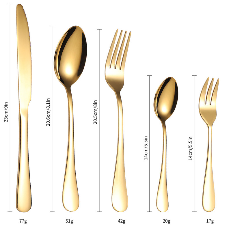 20pcs Luxury Dinnerware Set Stainless Steel Tableware Set Knife Fork Spoon Flatware Set Dishwasher Safe Silverware Cutlery Set