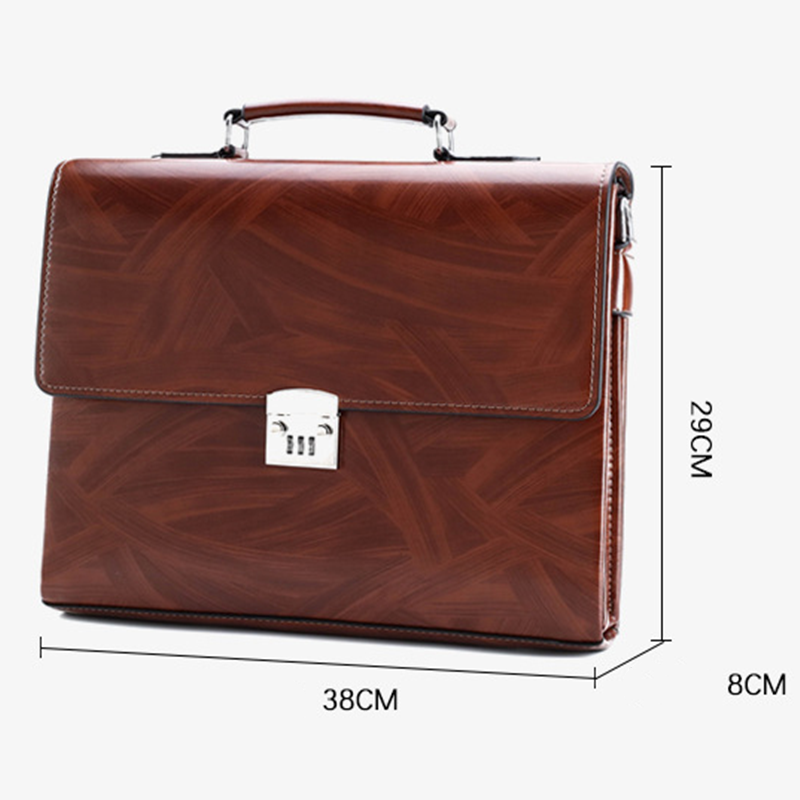 Male Password Lock Briefcase Diagonal Package Leather Laptop Business Bag Men Shoulder Messenger Bags Luxury Handbags