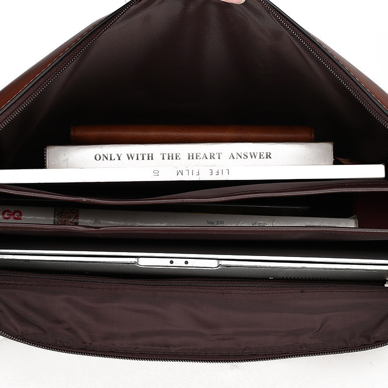 Male Password Lock Briefcase Diagonal Package Leather Laptop Business Bag Men Shoulder Messenger Bags Luxury Handbags