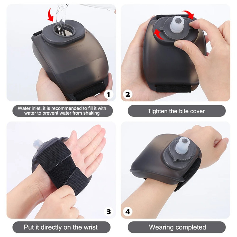 Mini Running Wrist Water Bottle Kettle Holder Outdoor Camping Hiking Supplies Portable Water Cup for Marathon Riding Climbing