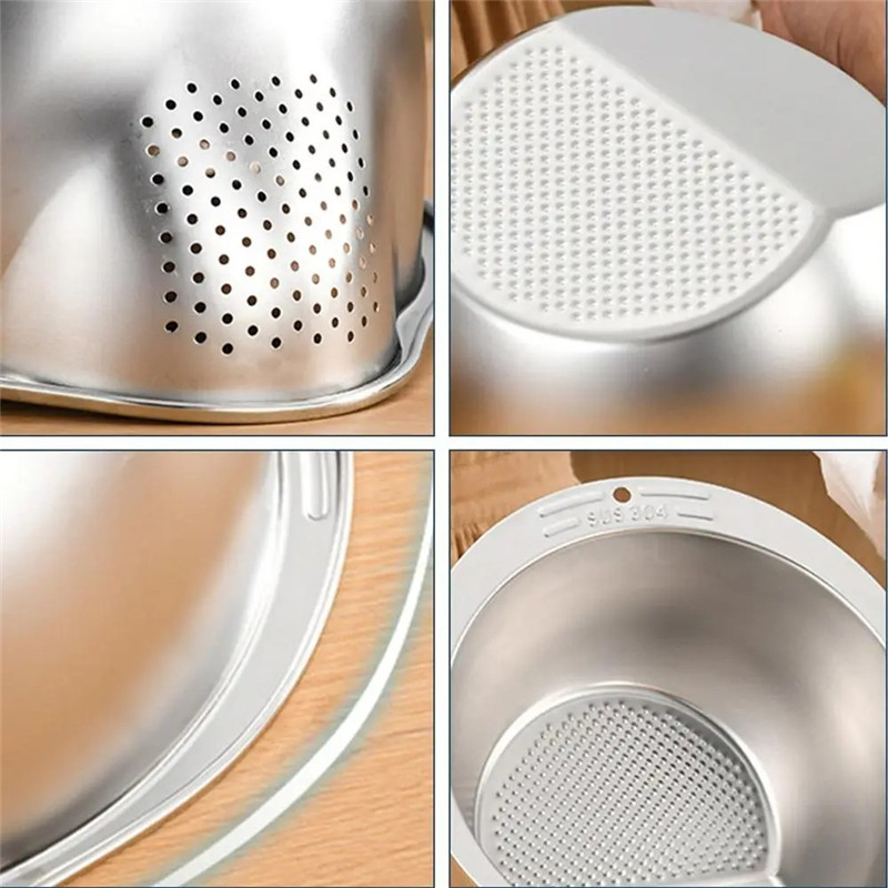 Rice Cleaner Strainer Rice Washing Filter Strainer Basket 304 Stainless Steel Fruit Vegetable Bowl Drainer Home Kitchen Supplies