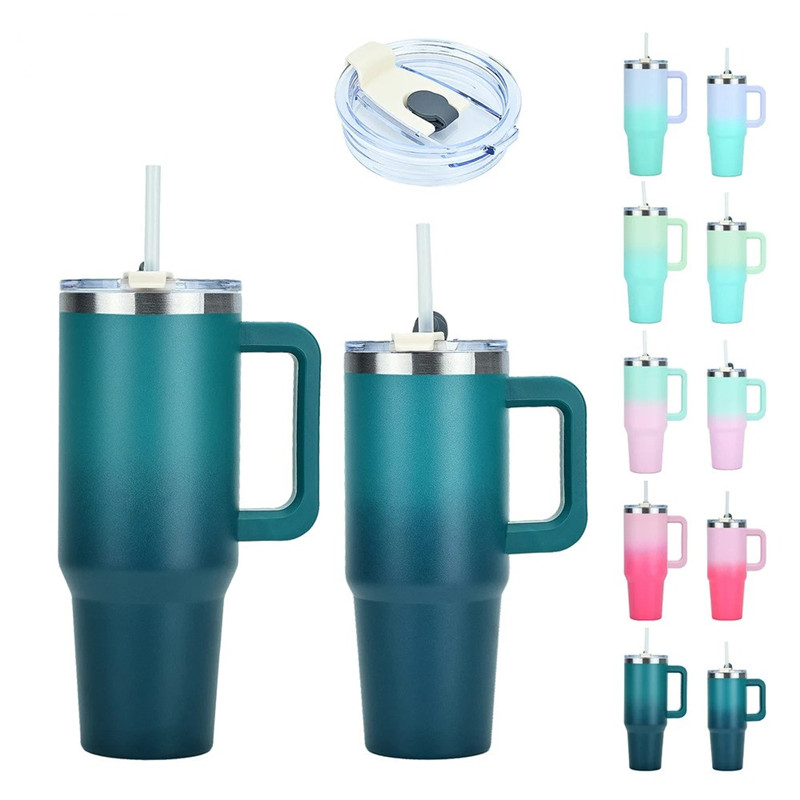 30oz/40oz Mug With Lid and Straw Stainless Steel Vacuum Mug Tumbler Keep Cold and Hot Leak Proof Bottle Kettle Travel Coffee Cup