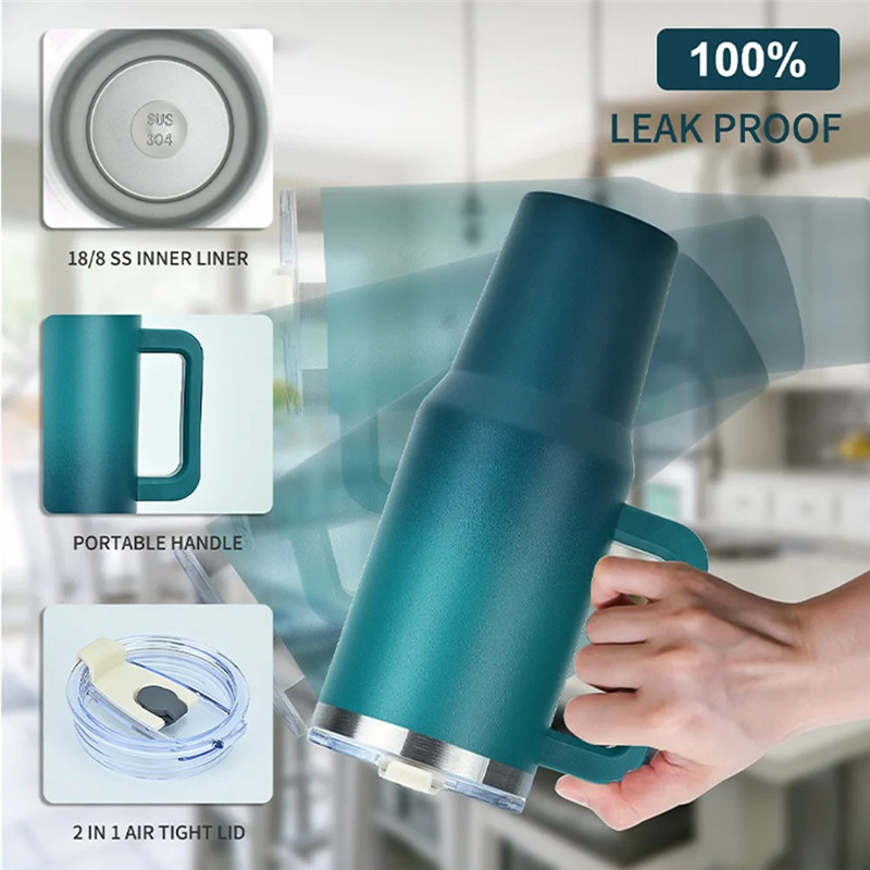 30oz/40oz Mug With Lid and Straw Stainless Steel Vacuum Mug Tumbler Keep Cold and Hot Leak Proof Bottle Kettle Travel Coffee Cup