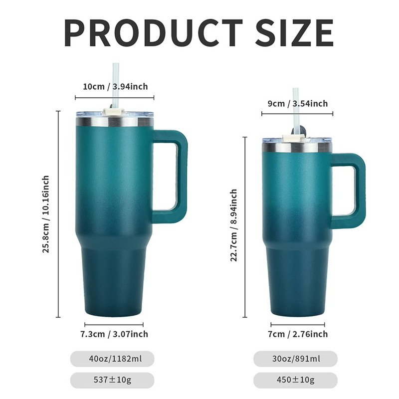 30oz/40oz Mug With Lid and Straw Stainless Steel Vacuum Mug Tumbler Keep Cold and Hot Leak Proof Bottle Kettle Travel Coffee Cup