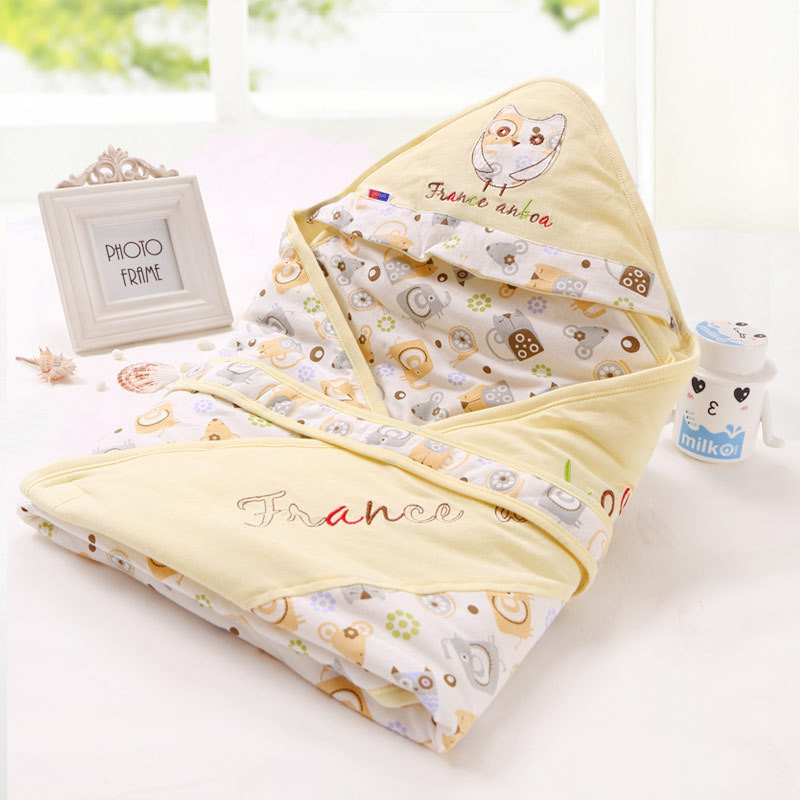 Baby Blanket & Swaddling Newborn Super Soft Cotton Square Envelop Swaddle Hooded Sleepsack Quilt Infant Bedding Blankets
