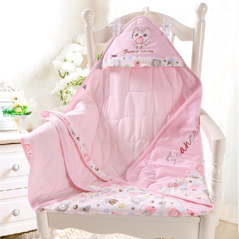 Baby Blanket & Swaddling Newborn Super Soft Cotton Square Envelop Swaddle Hooded Sleepsack Quilt Infant Bedding Blankets