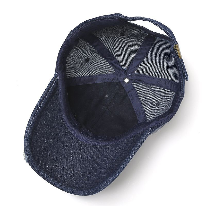 Fashion Unisex Washed Denim Baseball Cap Distressed Ripped Hole Adjustable Snapback Hat Hip Hop Caps Outdoor Sports Hats