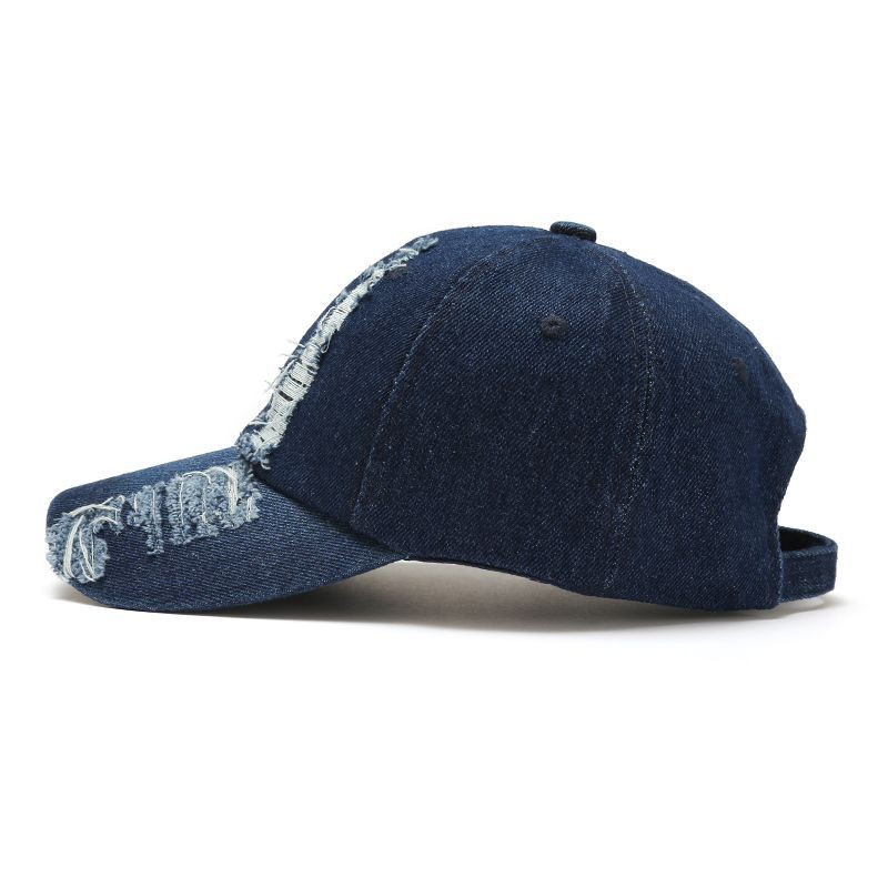Fashion Unisex Washed Denim Baseball Cap Distressed Ripped Hole Adjustable Snapback Hat Hip Hop Caps Outdoor Sports Hats