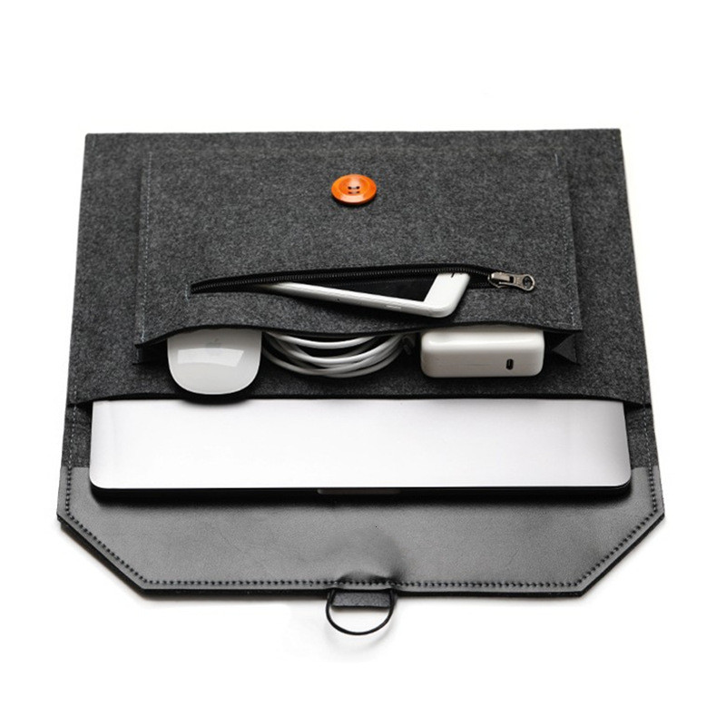 11/12/13/14/15 Laptop Sleeve Felt Ultralight Notebook Tablet iPad Case Multi-pocket Pouch Bag Briefcases for Apple Macbook/ Asus