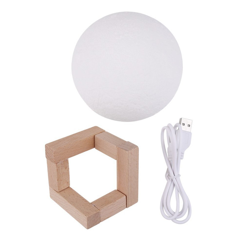LED Night Light 3D Print Moon Lamp Rechargeable 16 Color Change 3D Light Touch Moon Light Children's Lights Christmas Gift