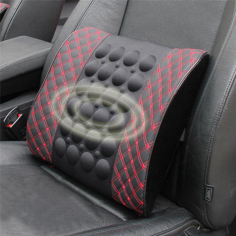 Car Massage Lumbar Support Cushion Electric Car Neck Pillow Safety Seat Head Neck Auto Seat Back Cushion Waist Headrest Support