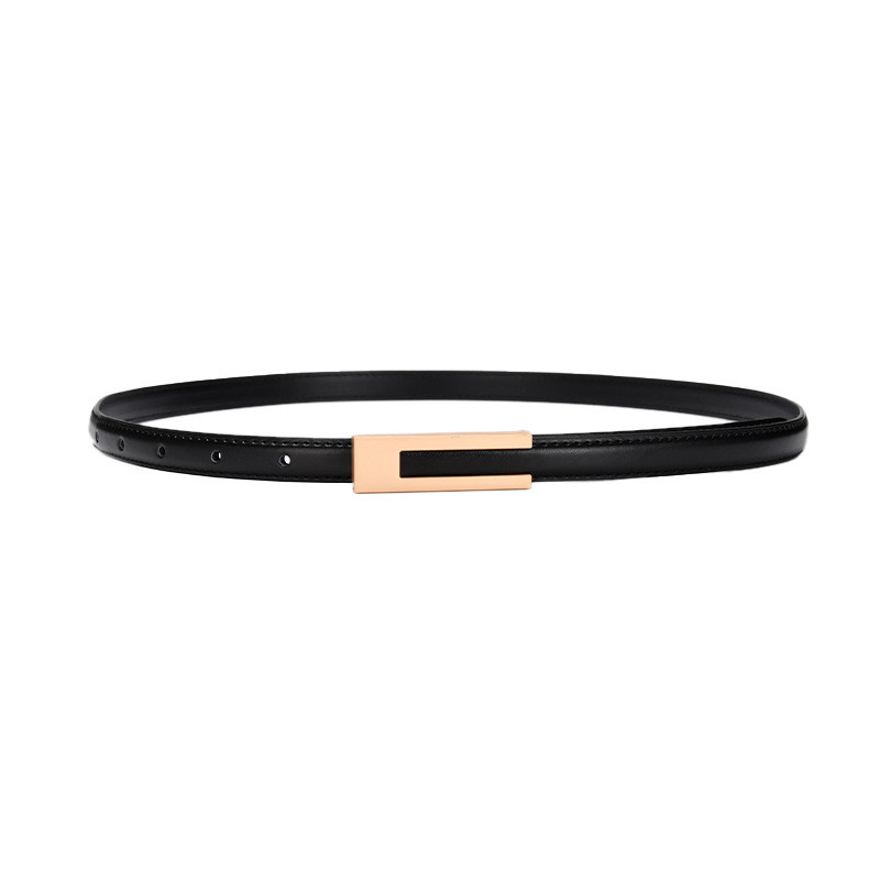 High Quality Real Cowskin Leather Belt Fashion Alloy Buckle Retro Ladies Thin Belts for Women Wild Jumpsuit Ladies Waist Strap