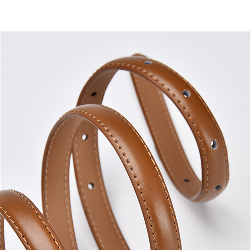 High Quality Real Cowskin Leather Belt Fashion Alloy Buckle Retro Ladies Thin Belts for Women Wild Jumpsuit Ladies Waist Strap