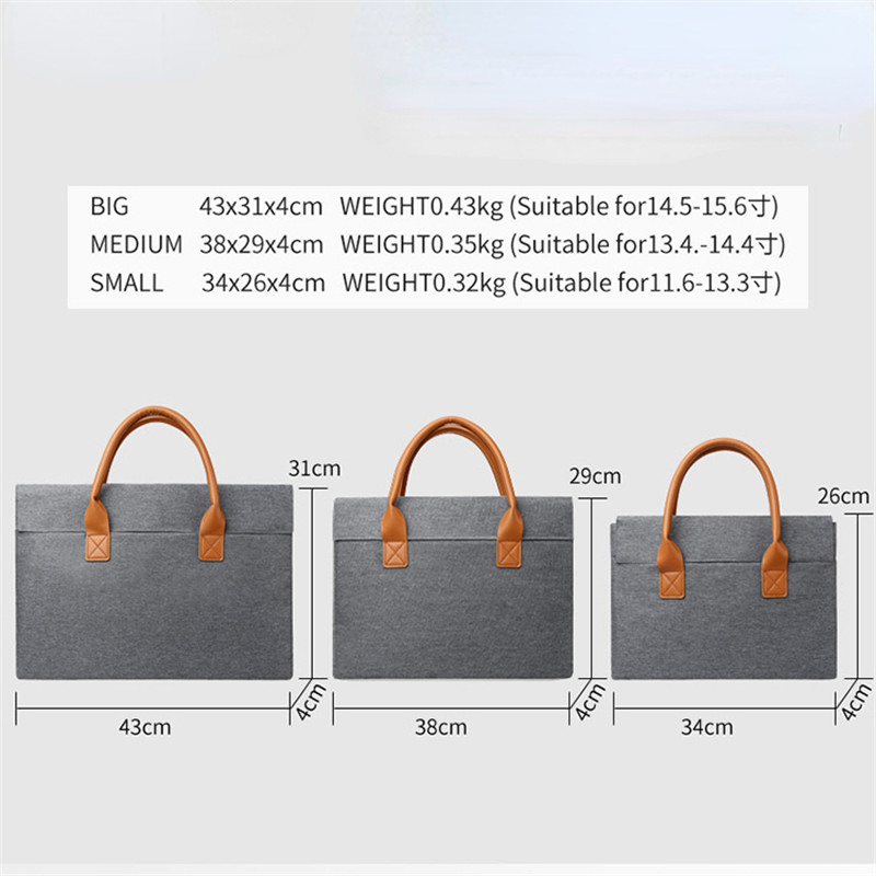 Handbag Waterproof Laptop Bag 13.3 14 15.6 inch Notebook Bags Sleeve For Macbook Case Air Pro Portable Travel Handbags Briefcase